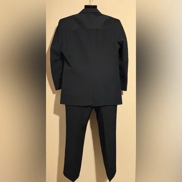 Silverado Mens Black Western Cowboy 2-Piece Suit Size 46 L Made In USA